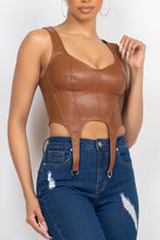 Load image into Gallery viewer, D-ring Sweetheart Bustier Leather Top