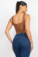 Load image into Gallery viewer, D-ring Sweetheart Bustier Leather Top