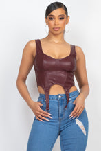 Load image into Gallery viewer, D-ring Sweetheart Bustier Leather Top