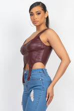 Load image into Gallery viewer, D-ring Sweetheart Bustier Leather Top
