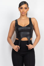Load image into Gallery viewer, D-ring Sweetheart Bustier Leather Top