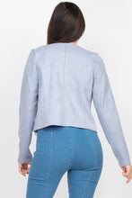 Load image into Gallery viewer, Cropped Zip-up Moto Suede Jacket