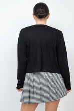 Load image into Gallery viewer, Cropped Zip-up Moto Suede Jacket