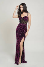 Load image into Gallery viewer, Cecily Teddy Velvet Corset Maxi Dress
