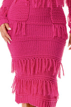 Load image into Gallery viewer, Knit Long Sleeve Fringe Dress
