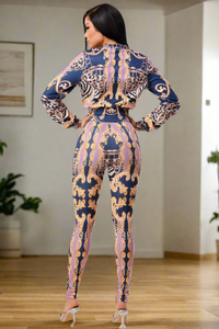 Zip-up Style Jacket With Leggings Set