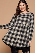 Load image into Gallery viewer, Soft Knit Buffalo Plaid Tunic Top
