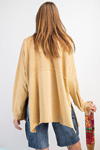 Load image into Gallery viewer, Terry Knit Upside Down Detailing Side Slits Pullover Tunic
