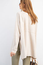 Load image into Gallery viewer, Terry Knit Upside Down Detailing Side Slits Pullover Tunic
