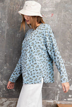 Load image into Gallery viewer, Leopard Printed Garment Dye Loose Fit Knit Top
