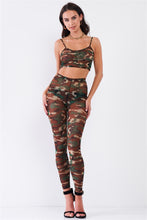 Load image into Gallery viewer, Sexy Sheer Mesh Sleeveless Crop Top &amp; High Waist Legging Set
