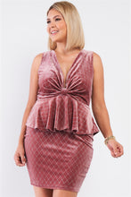 Load image into Gallery viewer, Quilted Glitter Print Sleeveless Bow Gathered Plunging V-neck Flare Hem Fitted Mini Dress
