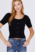 Load image into Gallery viewer, Short Slv Rib Sweater Top
