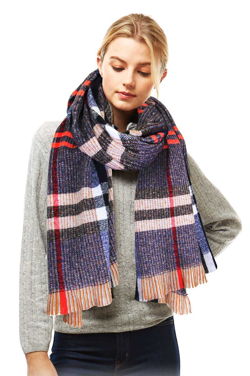 Stylish Plaid Modern Check Scarf