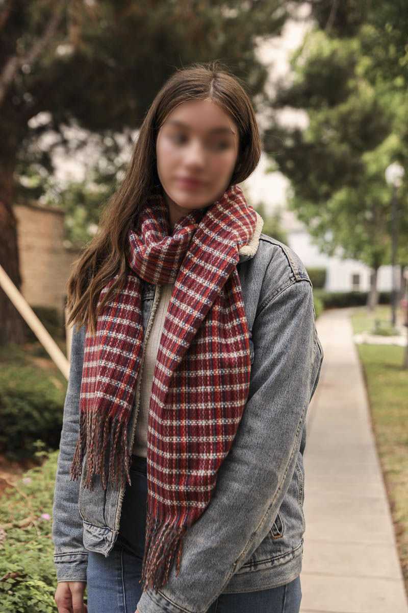 Tartan Woven Tasself Scarf