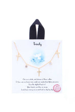 Load image into Gallery viewer, Trinity Cross Charm Message Necklace
