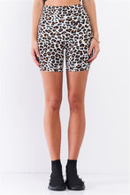 Load image into Gallery viewer, Leopard Print High Waisted Fitted Yoga Biker Shorts
