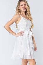 Load image into Gallery viewer, Lace Stiff Meshed Cami Mini Dress

