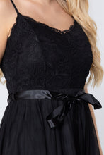 Load image into Gallery viewer, Lace Stiff Meshed Cami Mini Dress

