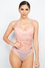 Load image into Gallery viewer, Sheer Lace Floral Padded Bodysuit

