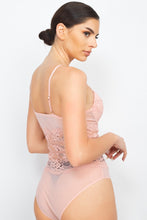 Load image into Gallery viewer, Sheer Lace Floral Padded Bodysuit
