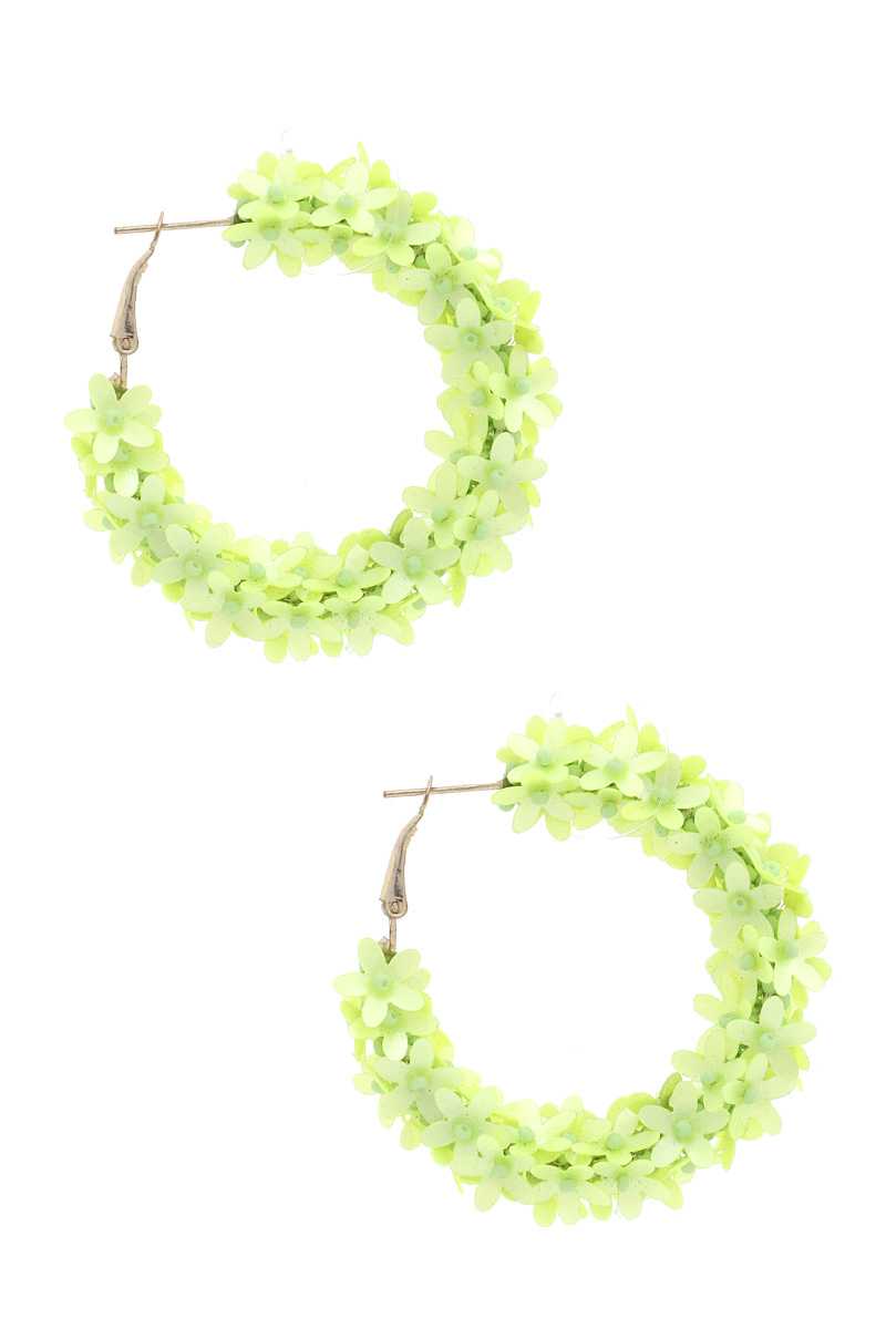 Flower Sequin Hoop Earring