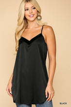 Load image into Gallery viewer, Velvet Mixed Adjustable Strap Round Hem Camisole
