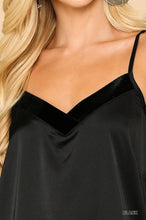 Load image into Gallery viewer, Velvet Mixed Adjustable Strap Round Hem Camisole

