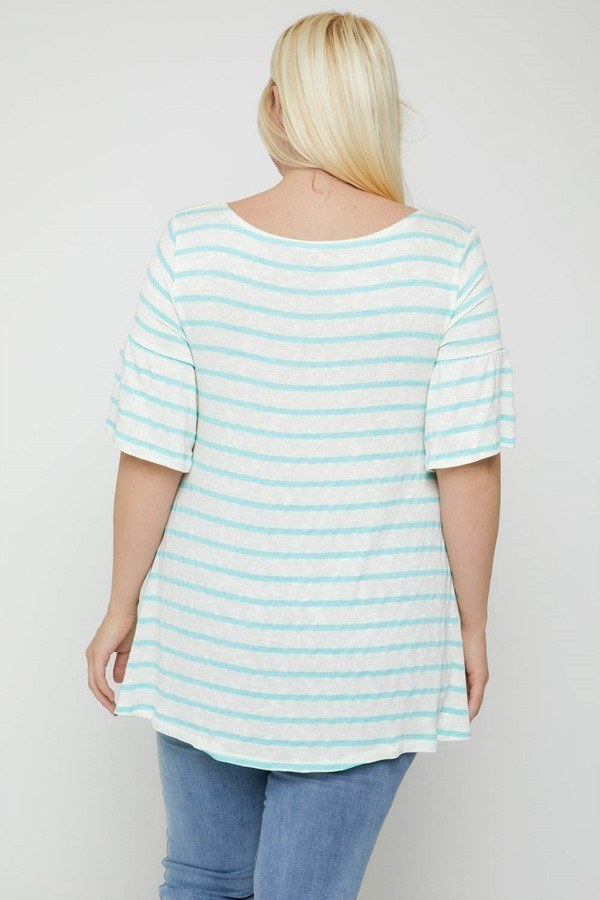 Striped Tunic, Featuring Flattering Flared Sleeve