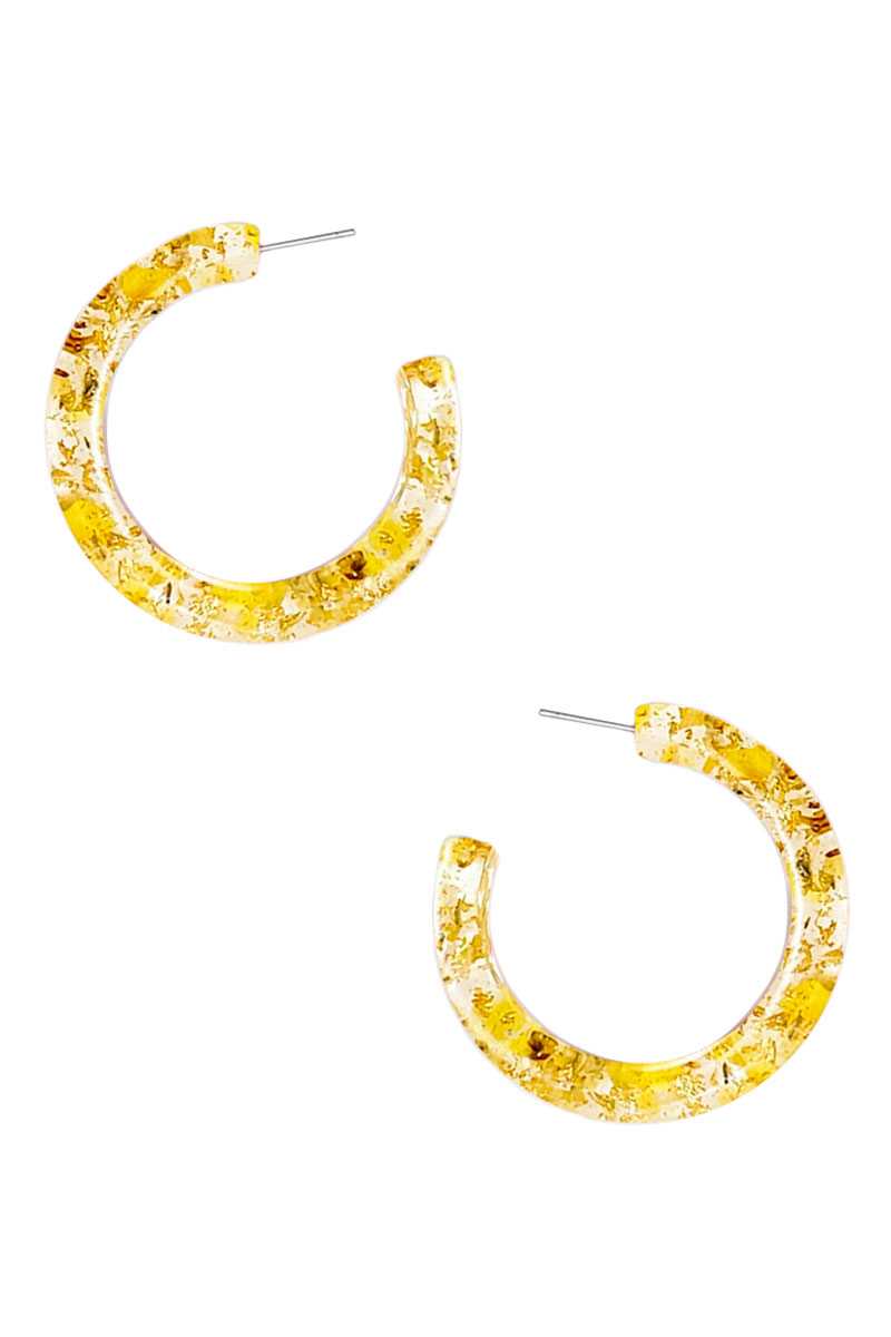 Clear Flower Hoop Earring