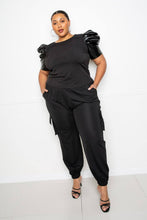 Load image into Gallery viewer, Faux Leather Puff Sleeve Top
