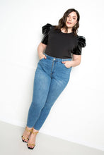 Load image into Gallery viewer, Faux Leather Puff Sleeve Top
