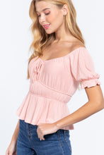 Load image into Gallery viewer, Short Off Shoulder Knit Gauze Top
