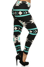 Load image into Gallery viewer, Plus Size Aztec Print, High Waisted, Full Length, Leggings.
