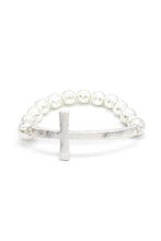 Load image into Gallery viewer, Metal Cross Pearl Bracelet
