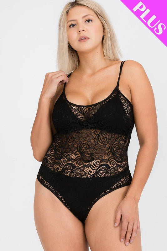 Plus Size Lace Cami Bodysuit