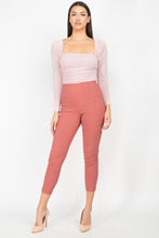 Load image into Gallery viewer, Square Neck Ruching Mesh Bodysuit
