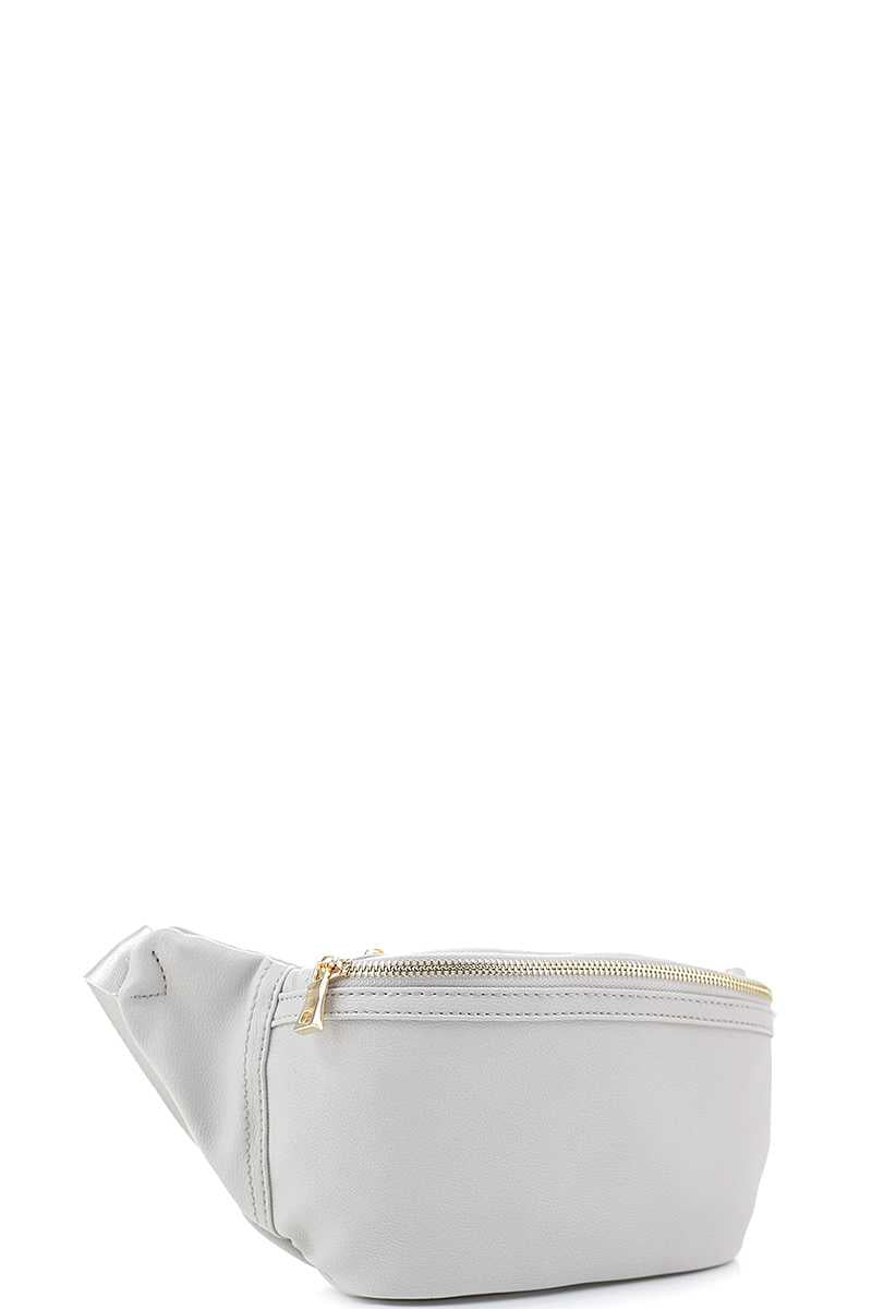 Plain Zipper Waist Fanny Pack