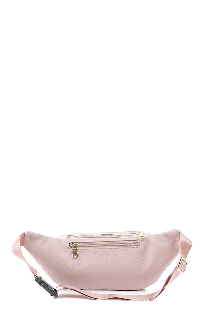 Plain Zipper Waist Fanny Pack