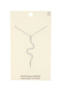 Rhinestone Snake Pendant Necklace