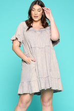 Load image into Gallery viewer, Solid Washed Knit Tiered Mini Dress
