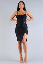 Load image into Gallery viewer, Spaghetti Ruched Bust Midi Dress
