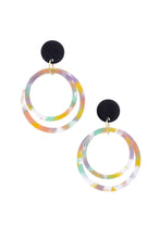 Load image into Gallery viewer, Acetate Double Circle Post Drop Earring
