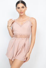 Load image into Gallery viewer, Pleated Lace-trim Romper
