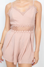 Load image into Gallery viewer, Pleated Lace-trim Romper
