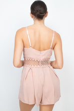 Load image into Gallery viewer, Pleated Lace-trim Romper
