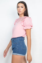 Load image into Gallery viewer, Dot Mesh Ruffled Sleeve Blouse
