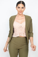Load image into Gallery viewer, 3/4 Sleeves Blazer &amp; Capri Pants Set
