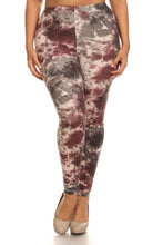 Load image into Gallery viewer, Plus Size Tie Dye Print, Full Length Leggings In A Fitted Style With A Banded High Waist
