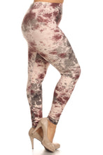 Load image into Gallery viewer, Plus Size Tie Dye Print, Full Length Leggings In A Fitted Style With A Banded High Waist
